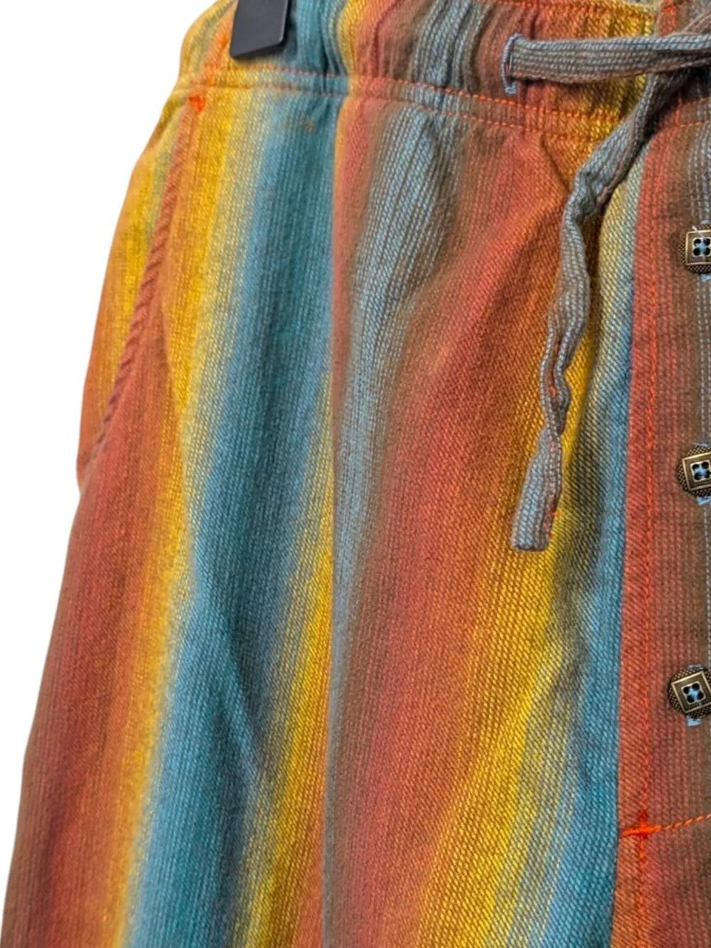 The Territory Ahead striped rainbow hippy high rise wide leg crop pants M's L/29